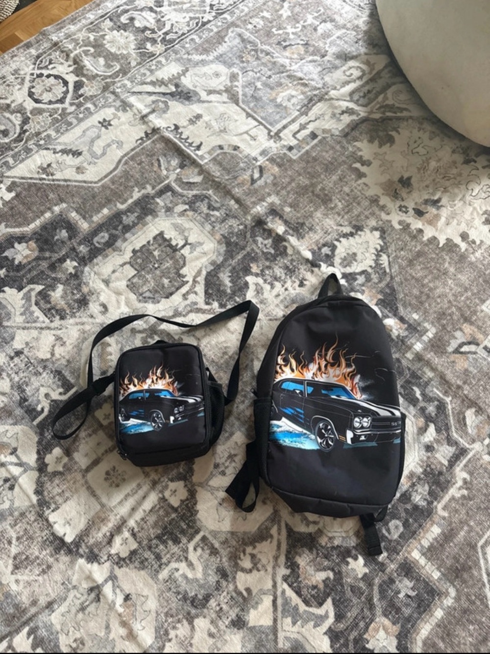 Boys Muscle Car Backpack and Lunchbox Set